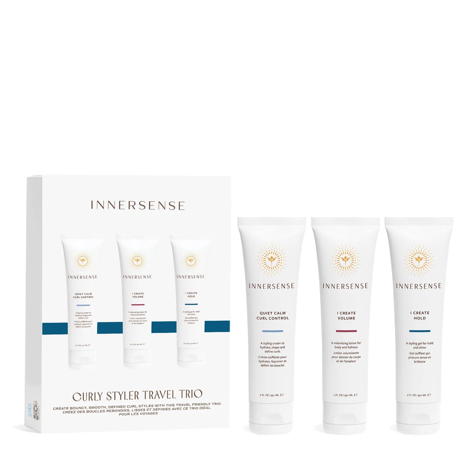 Innersense Curly Styler Travel Trio kelioninis stilizavimo rinkinys