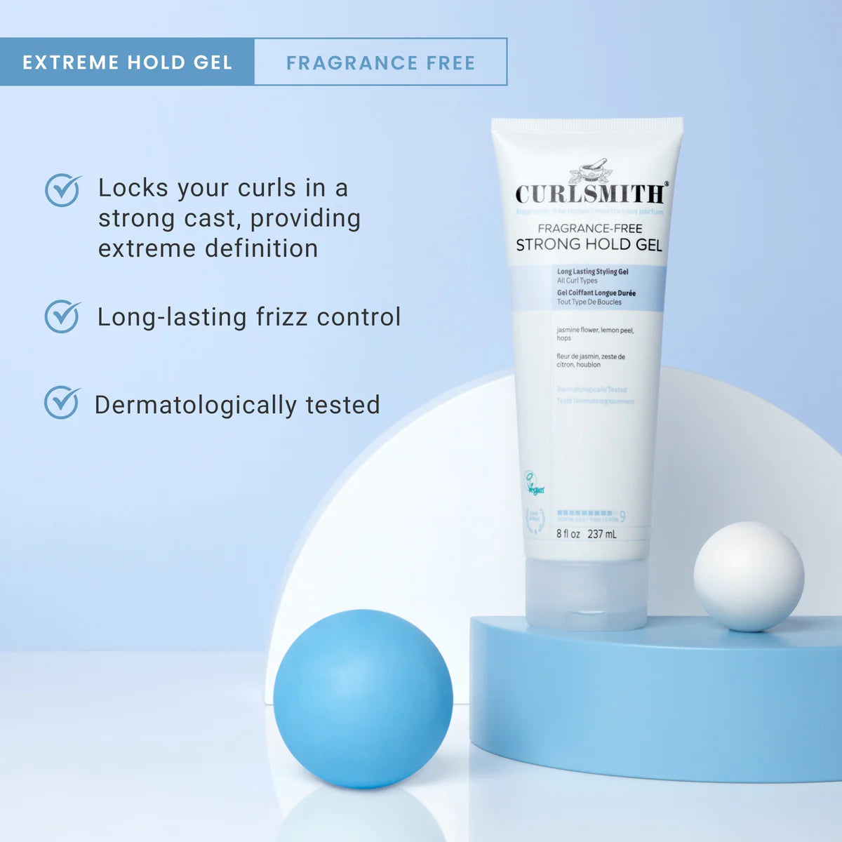 Curlsmith bekvapis stiprios fiksacijos gelis