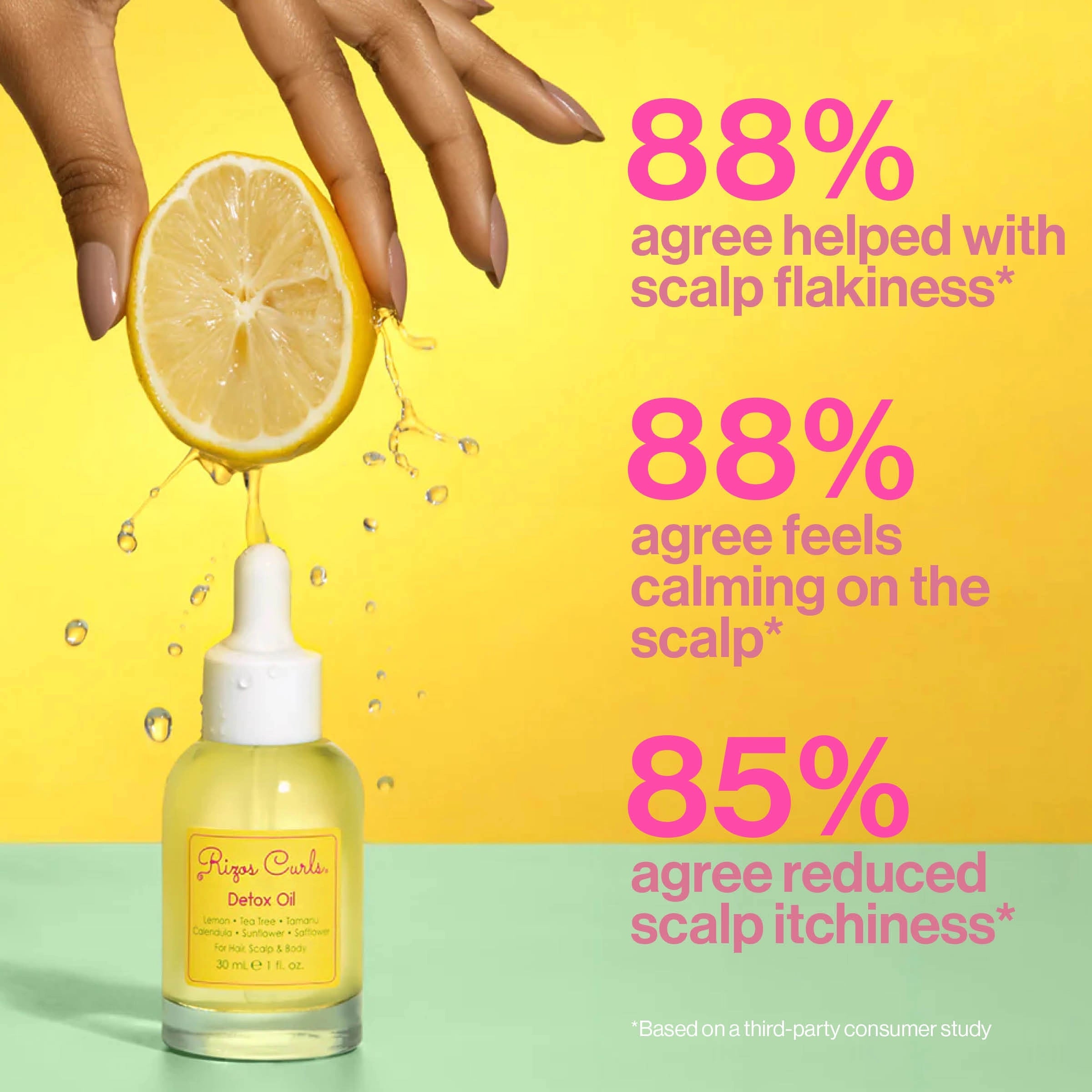 Rizos Curls Detox aliejukas garbanų išgniaužymui ir galvos odos valymui