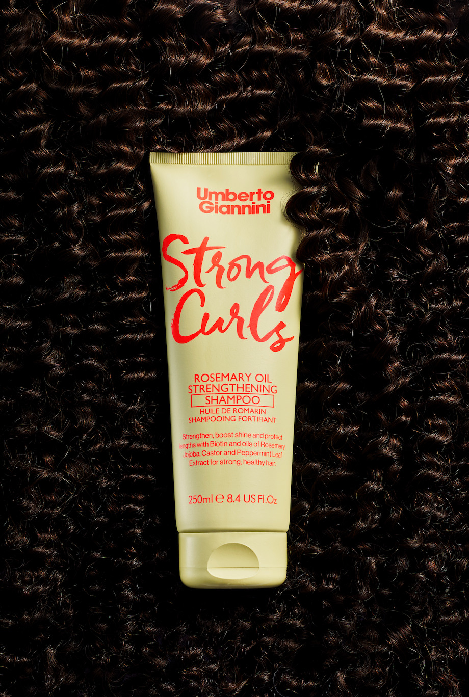 Umberto Giannini Strong Curls šampūnas riebesnei ir normaliai odai