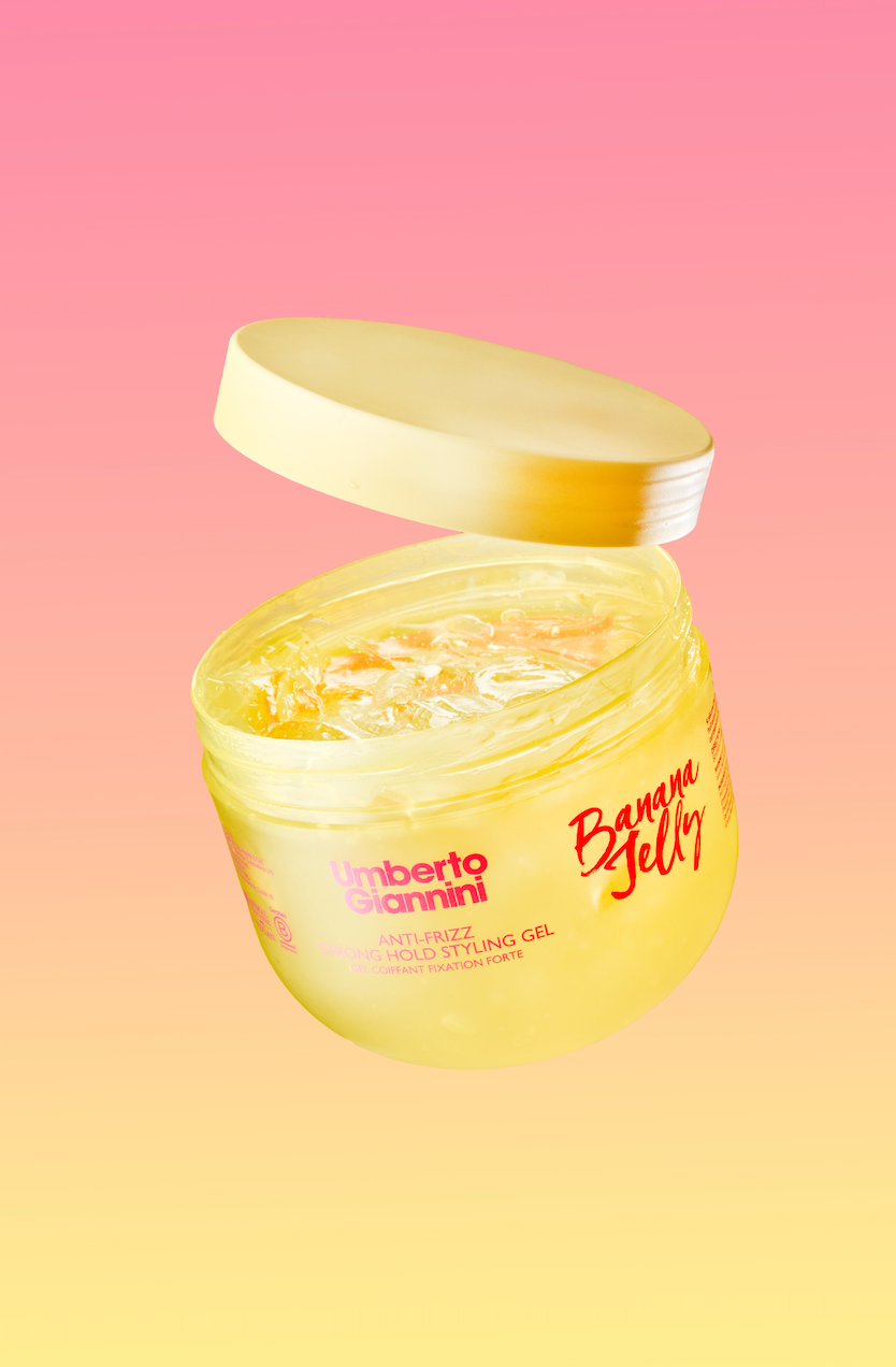 Umberto Giannini Banana Jelly stiprios fiksacijos gelis (DVIGUBAS DYDIS)