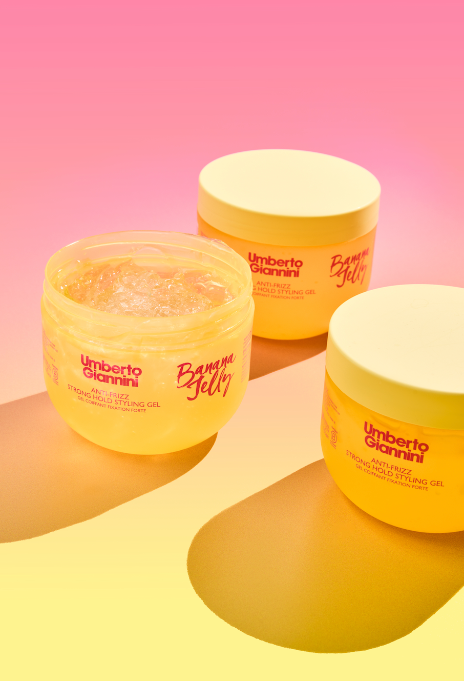 Umberto Giannini Banana Jelly stiprios fiksacijos gelis (DVIGUBAS DYDIS)