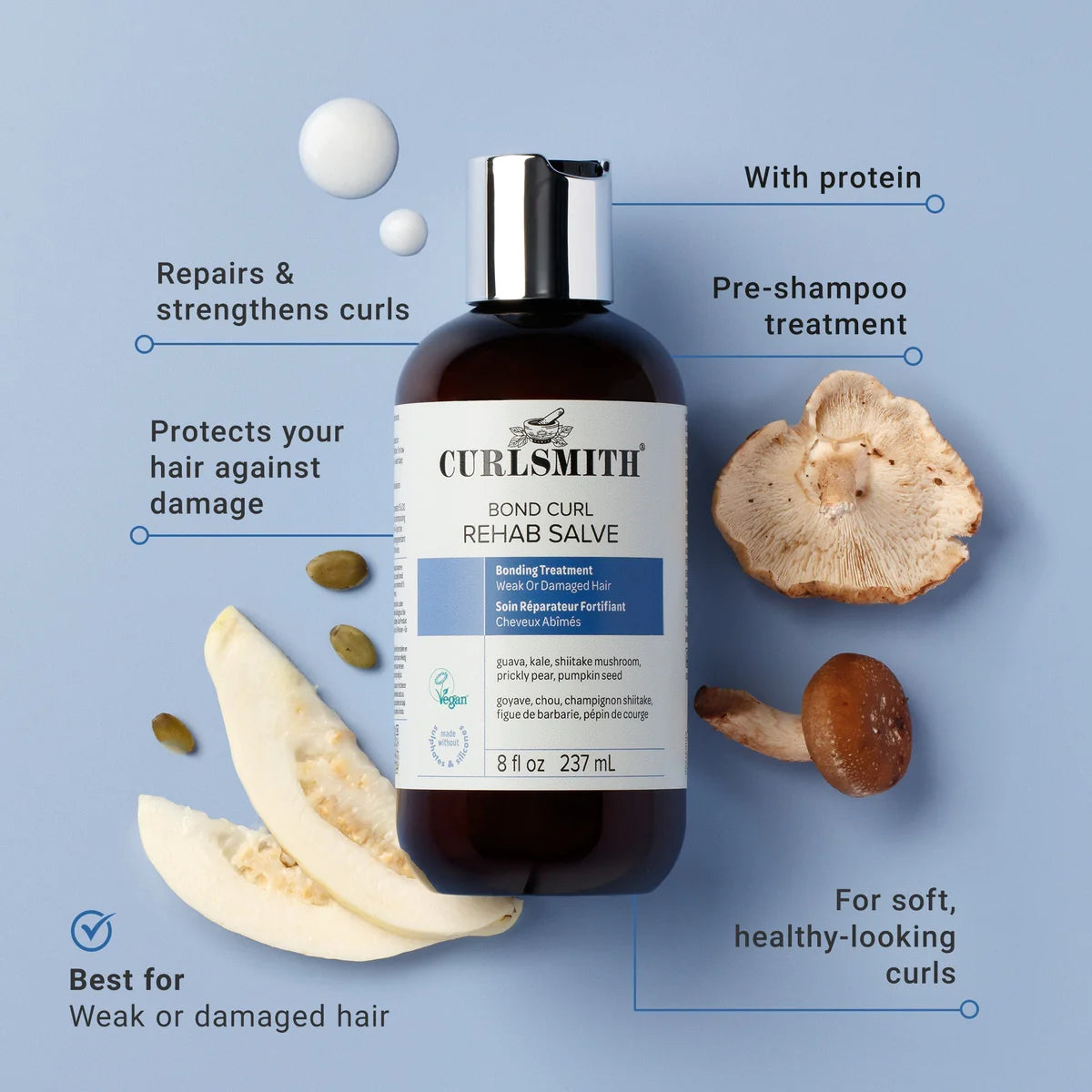 Curlsmith Bond Curl Rehab Salve garbanas stiprinanti procedūra