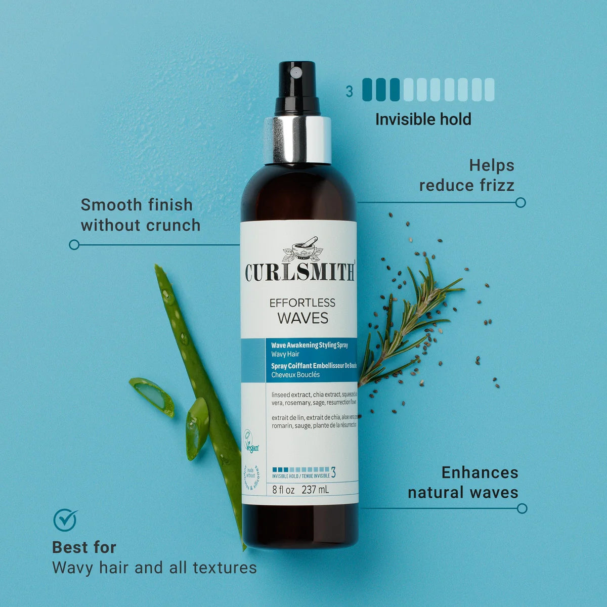 Curlsmith Effortless Waves bangas išryškinantis purškiklis