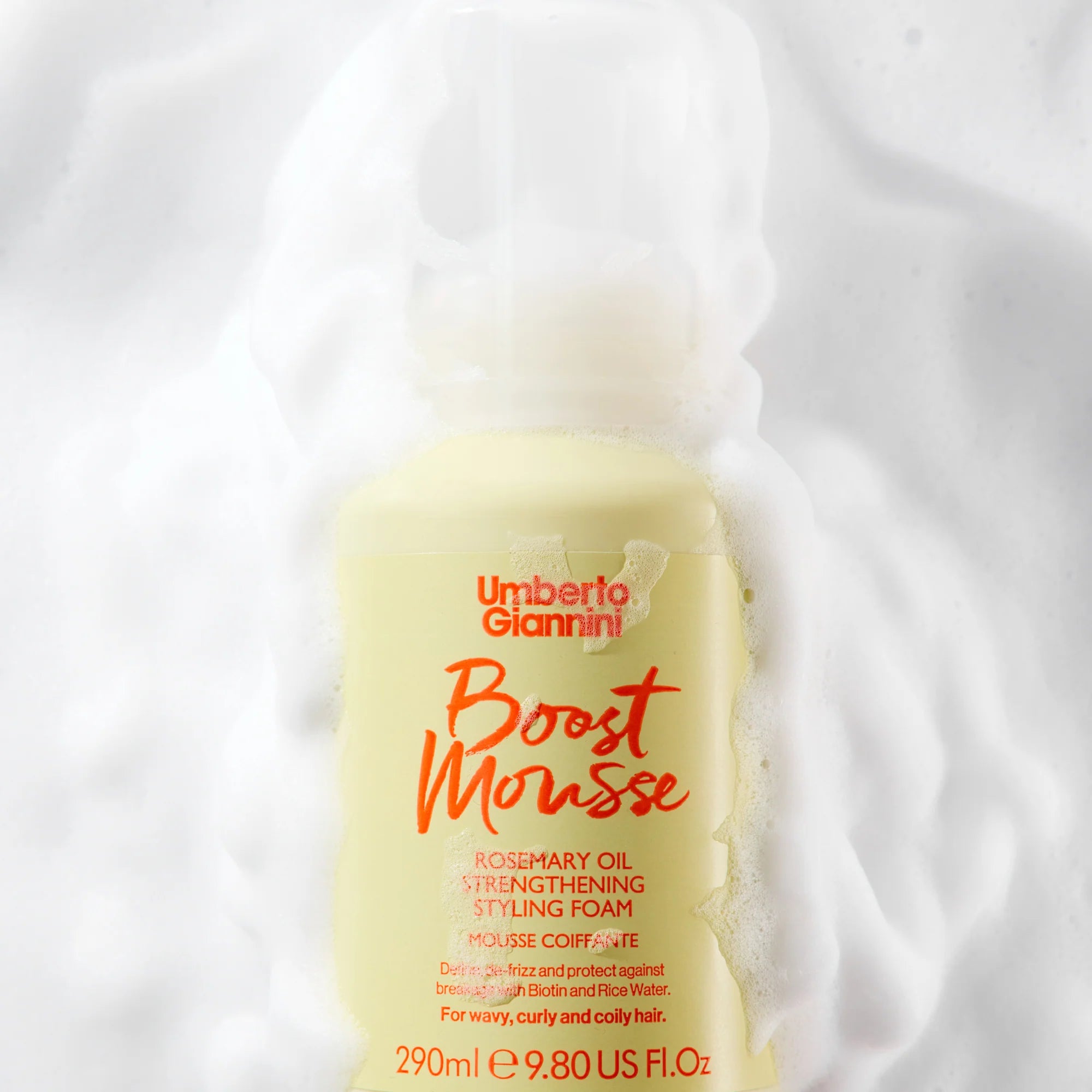 Umberto Giannini Strong Curls Boost Mousse Rosemary Oil Strengthening Styling Foam