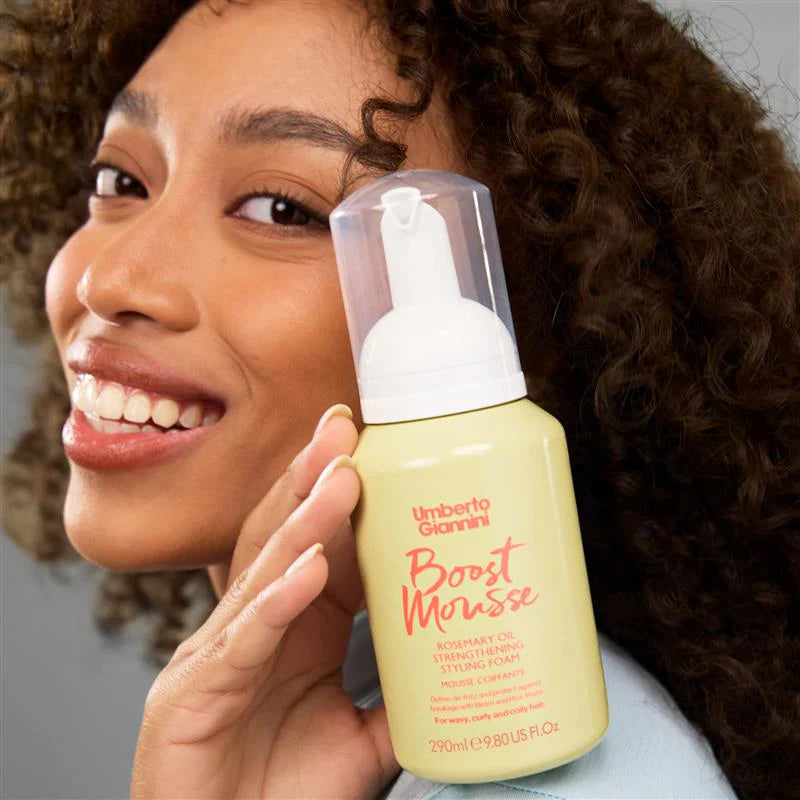 Umberto Giannini Strong Curls Boost Mousse Rosemary Oil Strengthening Styling Foam