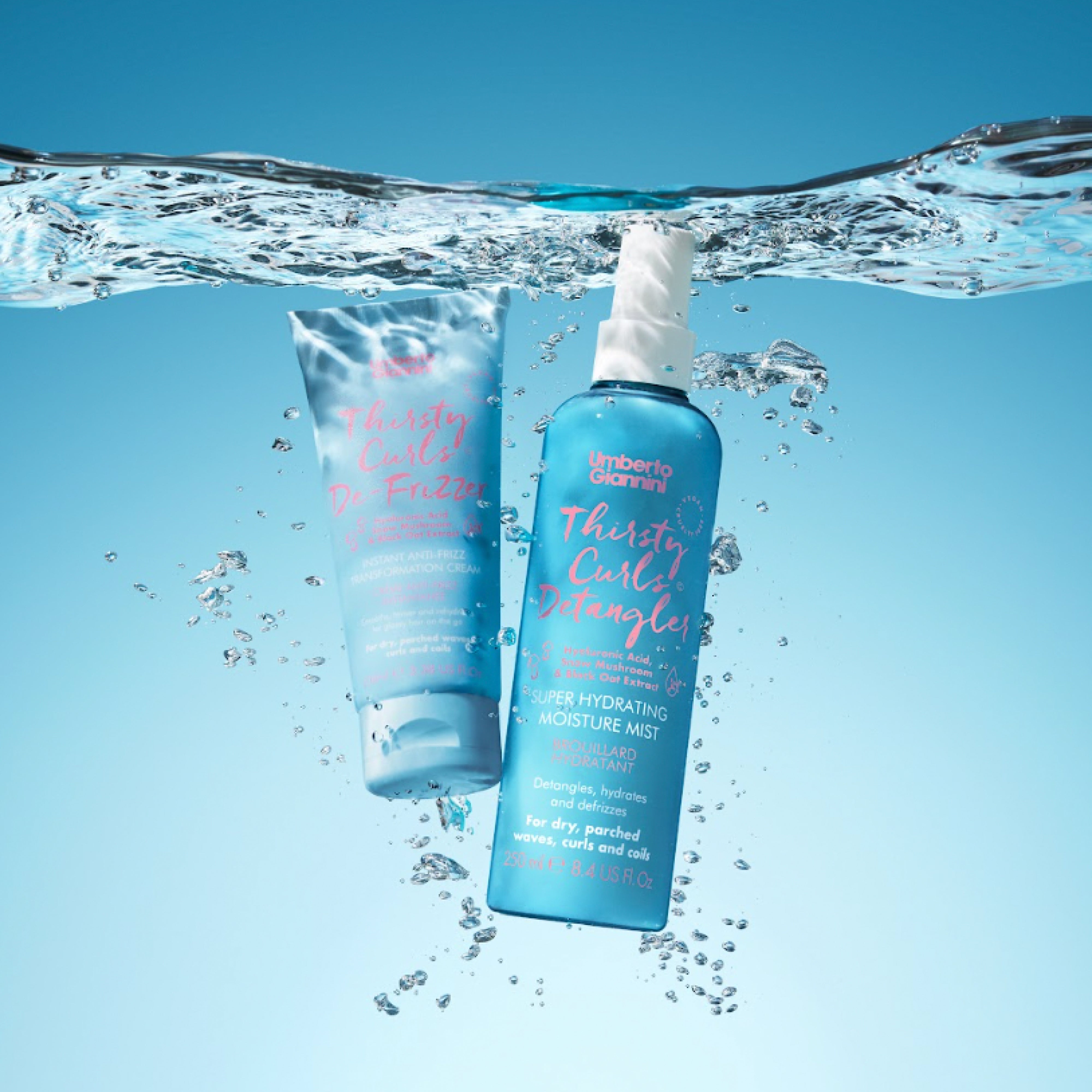 Umberto Giannini Thirsty Curls Detangler purškiamas kondicionierius
