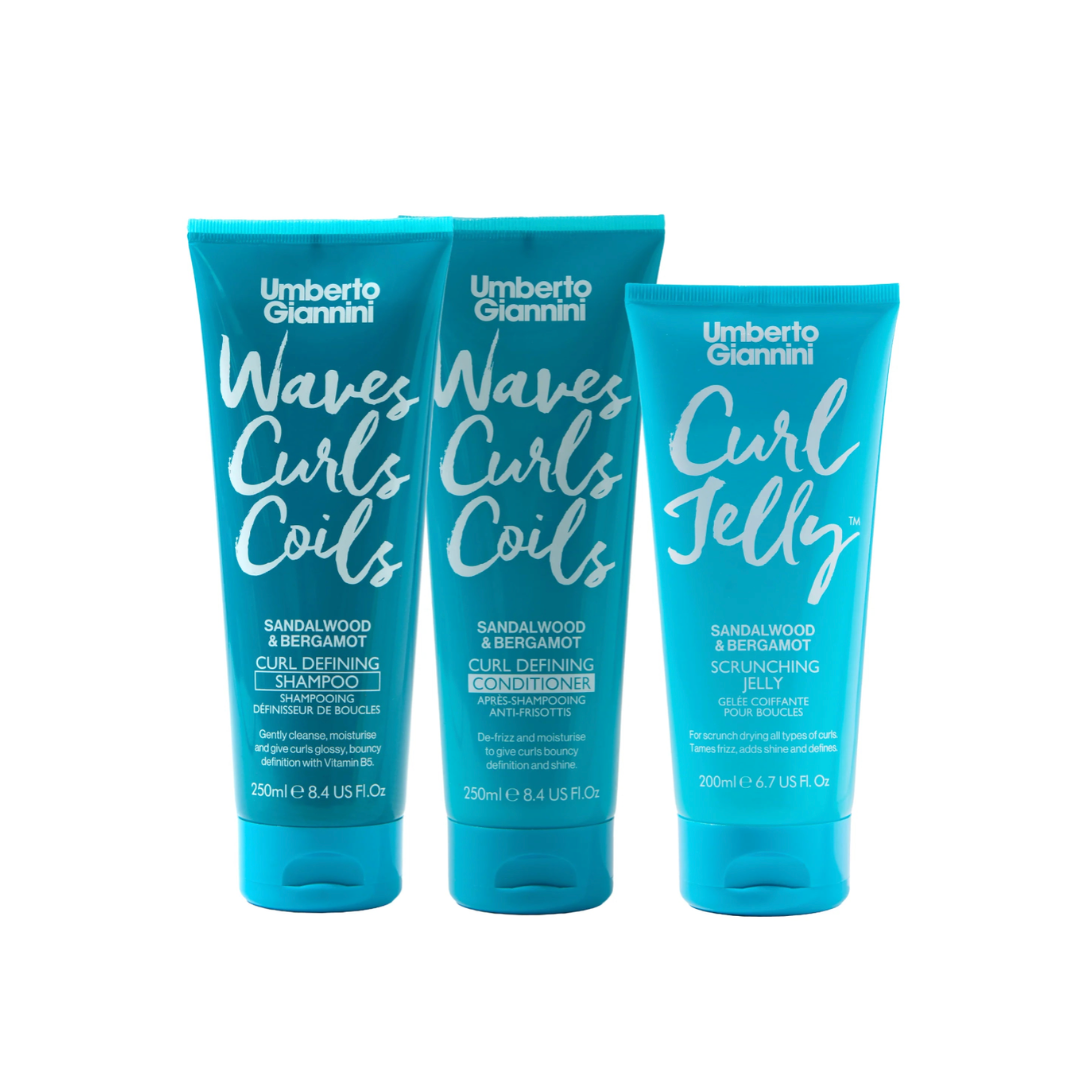 Umberto Giannini Sandalwood & Bergamot trio rinkinys vyrų garbanoms